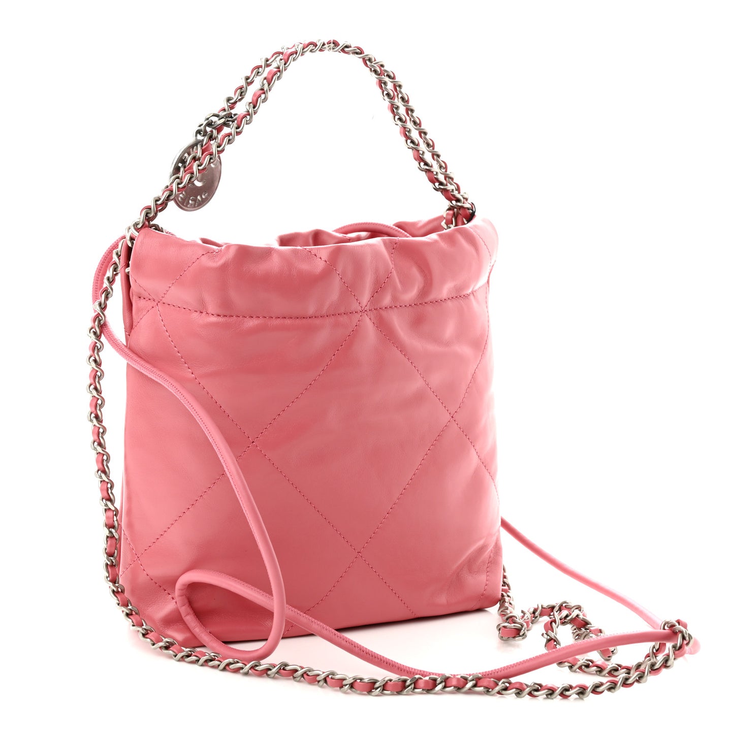 Shiny Calfskin Quilted Mini Chanel 22 Pink