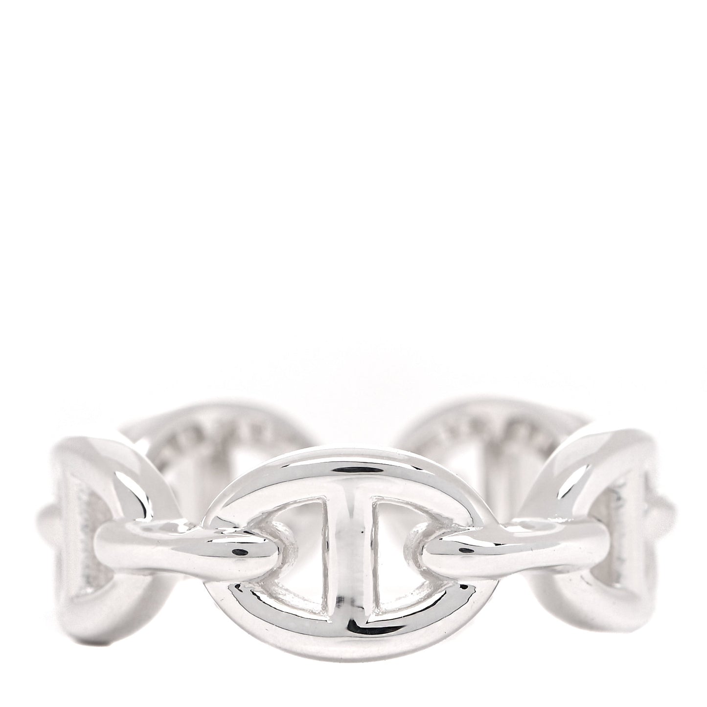 Sterling Silver PM Chaine d'Ancre Enchainee Band Ring 50 5.5