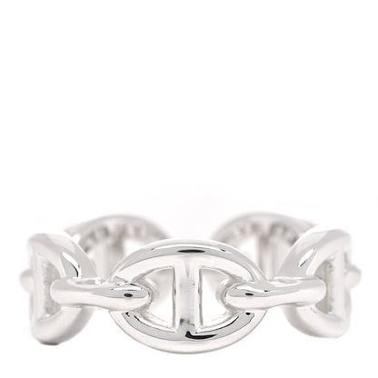 Hermes Sterling Silver PM Chaine d'Ancre Enchainee Band Ring 50 5.5 3 of 8