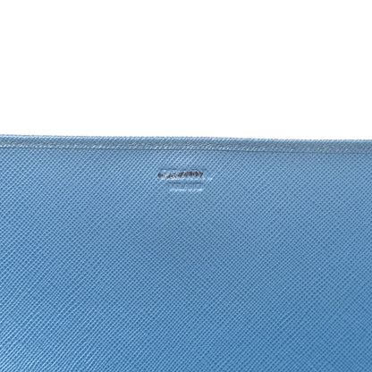 Prada Saffiano Metal Oro Chain Wallet Cobalto 6 of 11