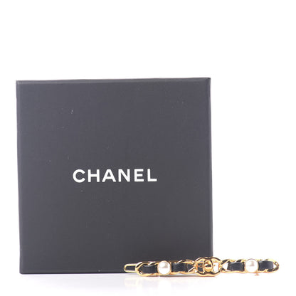 Chanel Pearl Lambskin CC More Is More Hair Clip Black Gold 4 of 4