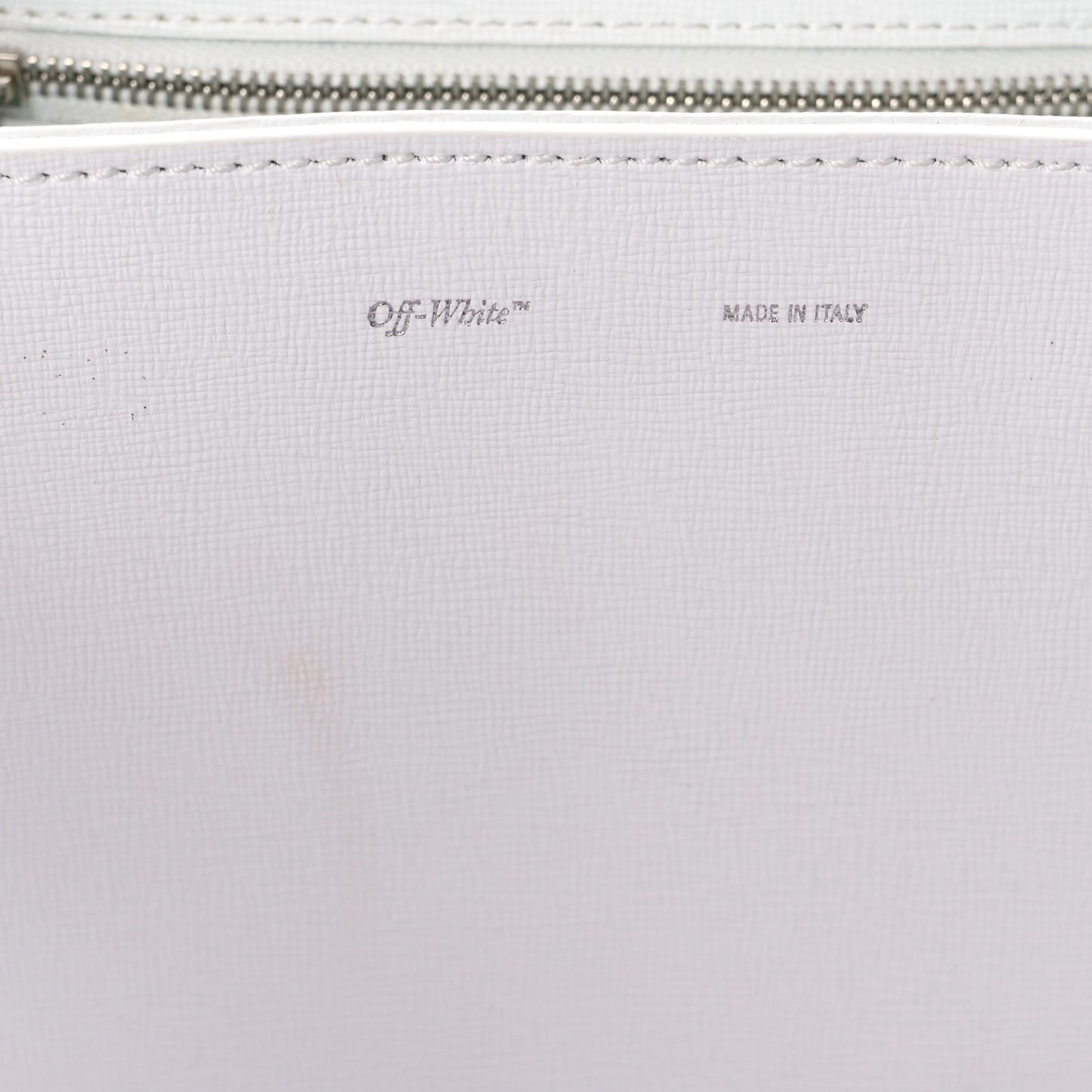 Saffiano Striped Mini Diag Binder Clip Bag White Black