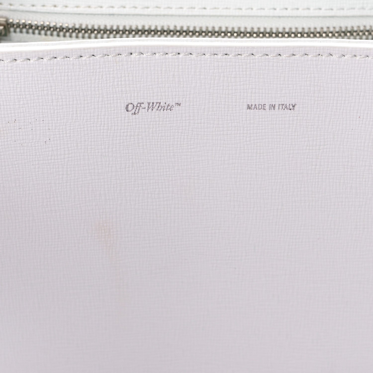 Off-White Saffiano Striped Mini Diag Binder Clip Bag White Black 8 of 12