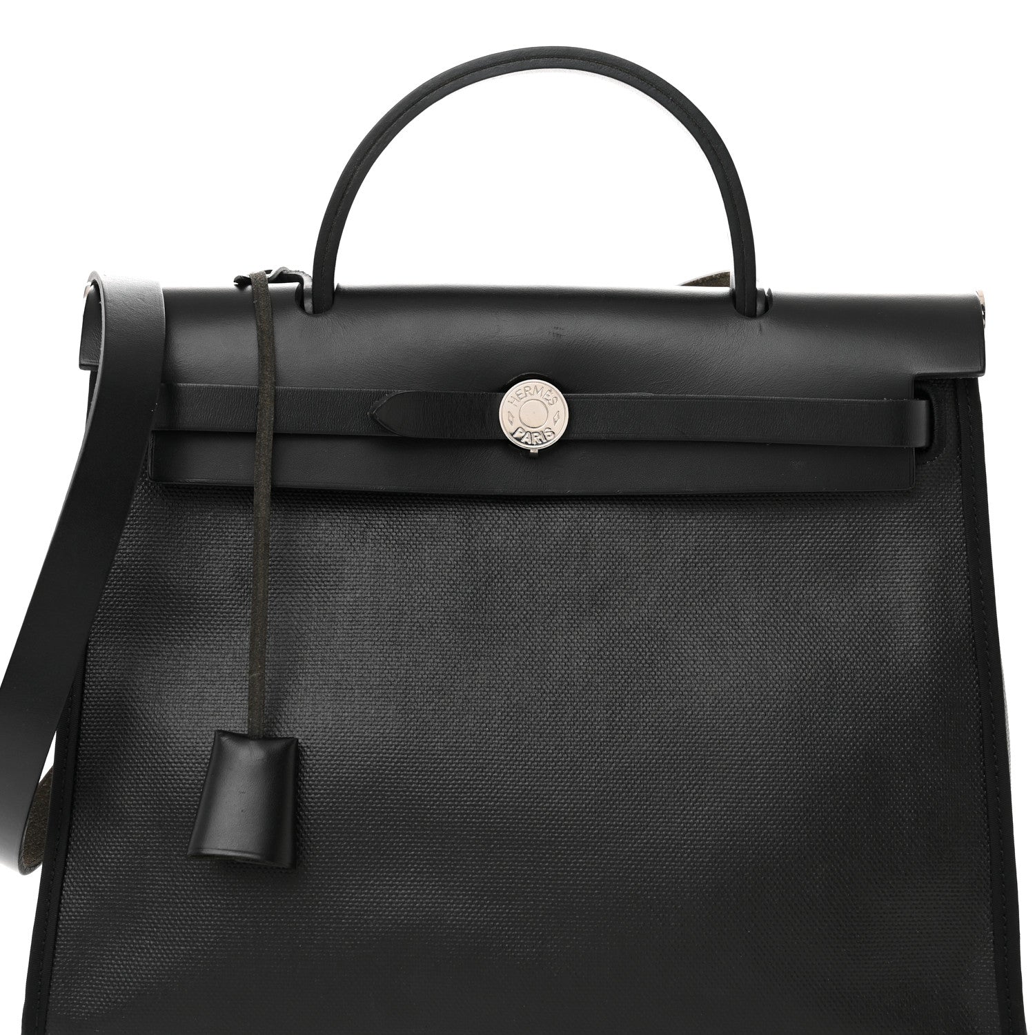 Hermes Toile H Berline Vache Hunter Herbag Zip PM 31 Black Ecru 8 of 10