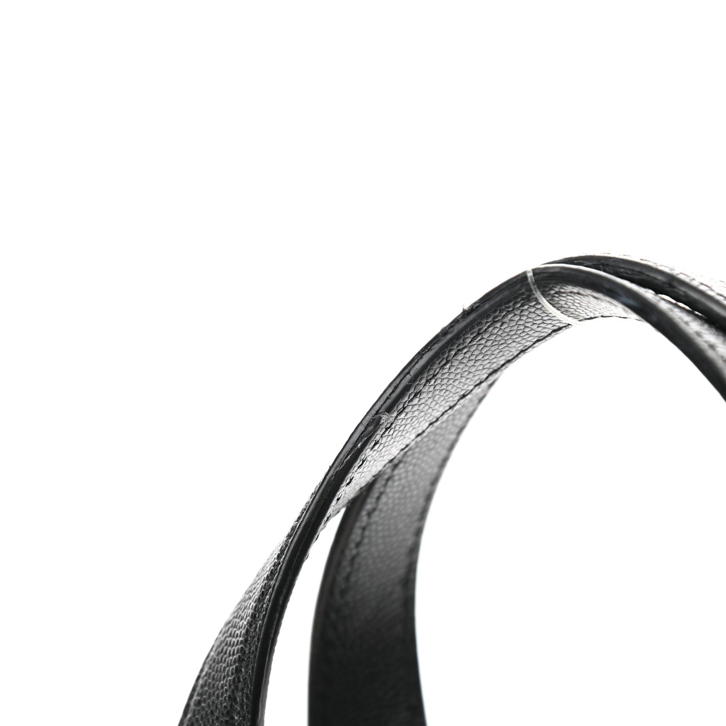 Caviar Stitched Medium Lady Coco Shopping Tote Black