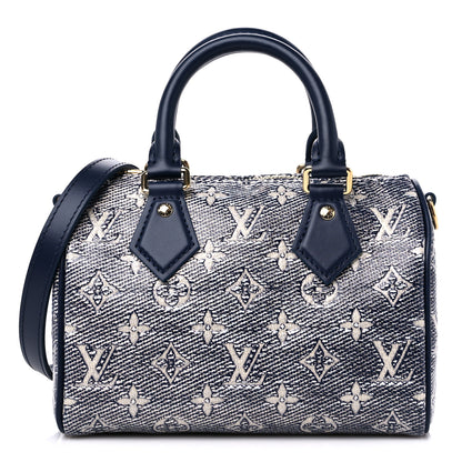 Louis Vuitton Monoglam Speedy Bandouliere 20 Blue 1 of 9
