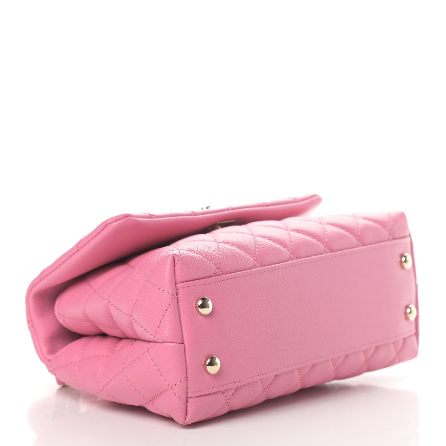 Chanel Caviar Lizard Embossed Quilted Mini Coco Handle Flap Pink 4 of 11