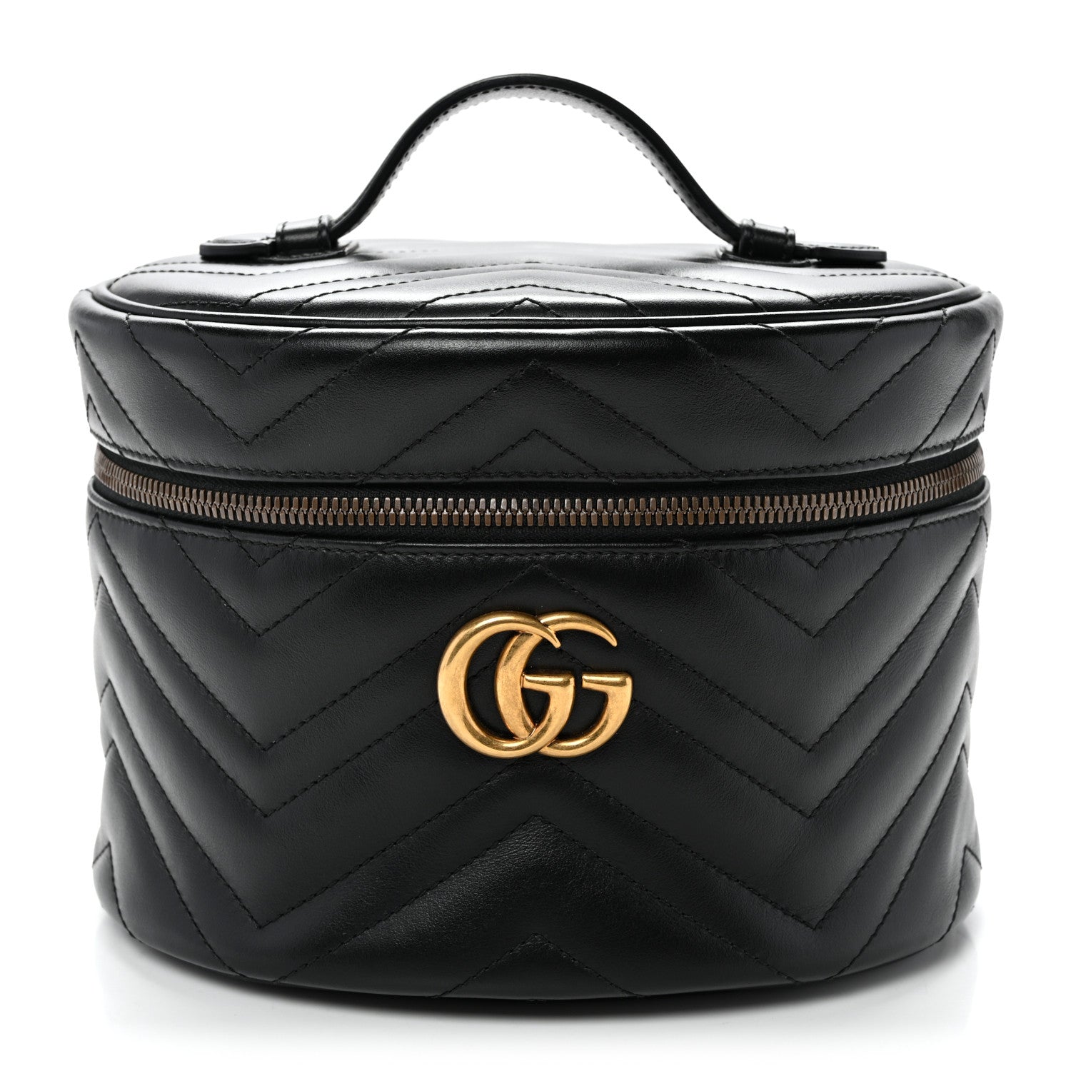 Gucci Calfskin Matelasse Small GG Marmont Vanity Cosmetic Case Black 1 of 11