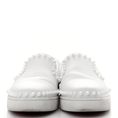 Christian Louboutin Calfskin Studded Womens Slip On Sneakers 35.5 White 2 of 10