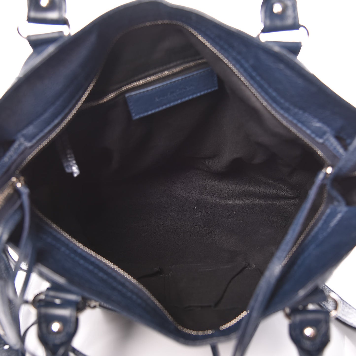 Agneau Classic Silver Hardware Velo Bleu Obscur