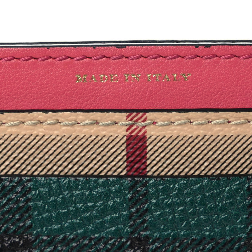 Calfskin Haymarket Check Cat Appliqué Card Case Multicolor