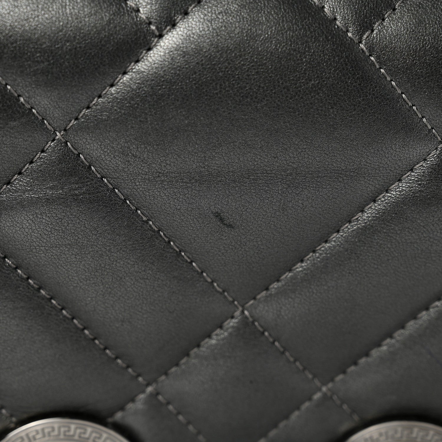 Versace Metallic Nappa Quilted Icon Shoulder Bag Grey 7 of 14