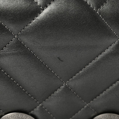 Versace Metallic Nappa Quilted Icon Shoulder Bag Grey 7 of 14