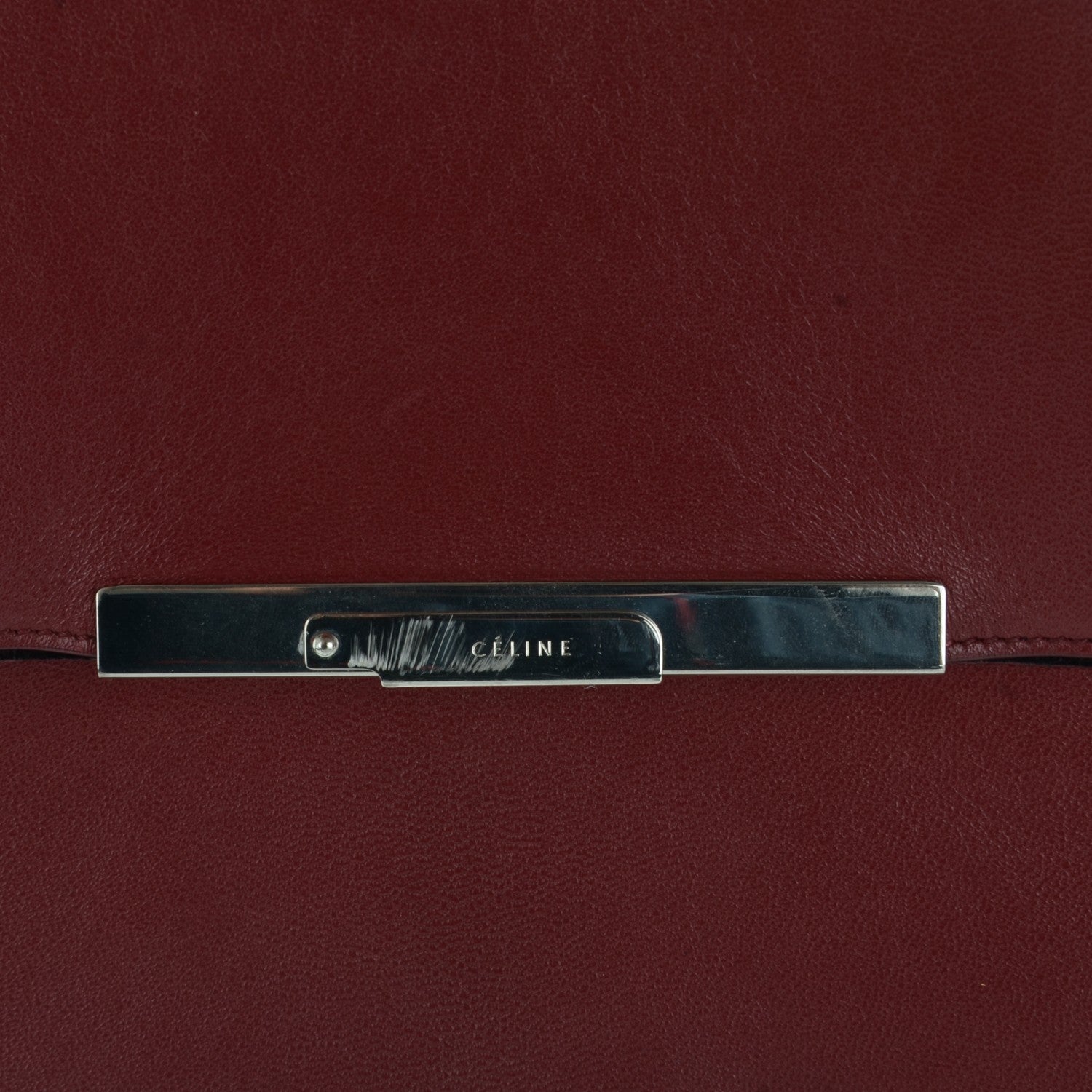 Celine Calfskin Folded Clutch Burgundy 6 of 7