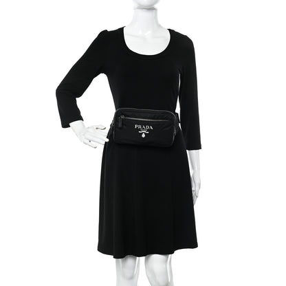 Prada Tessuto Re-Nylon Logo Print Belt Bag Black 2 of 12