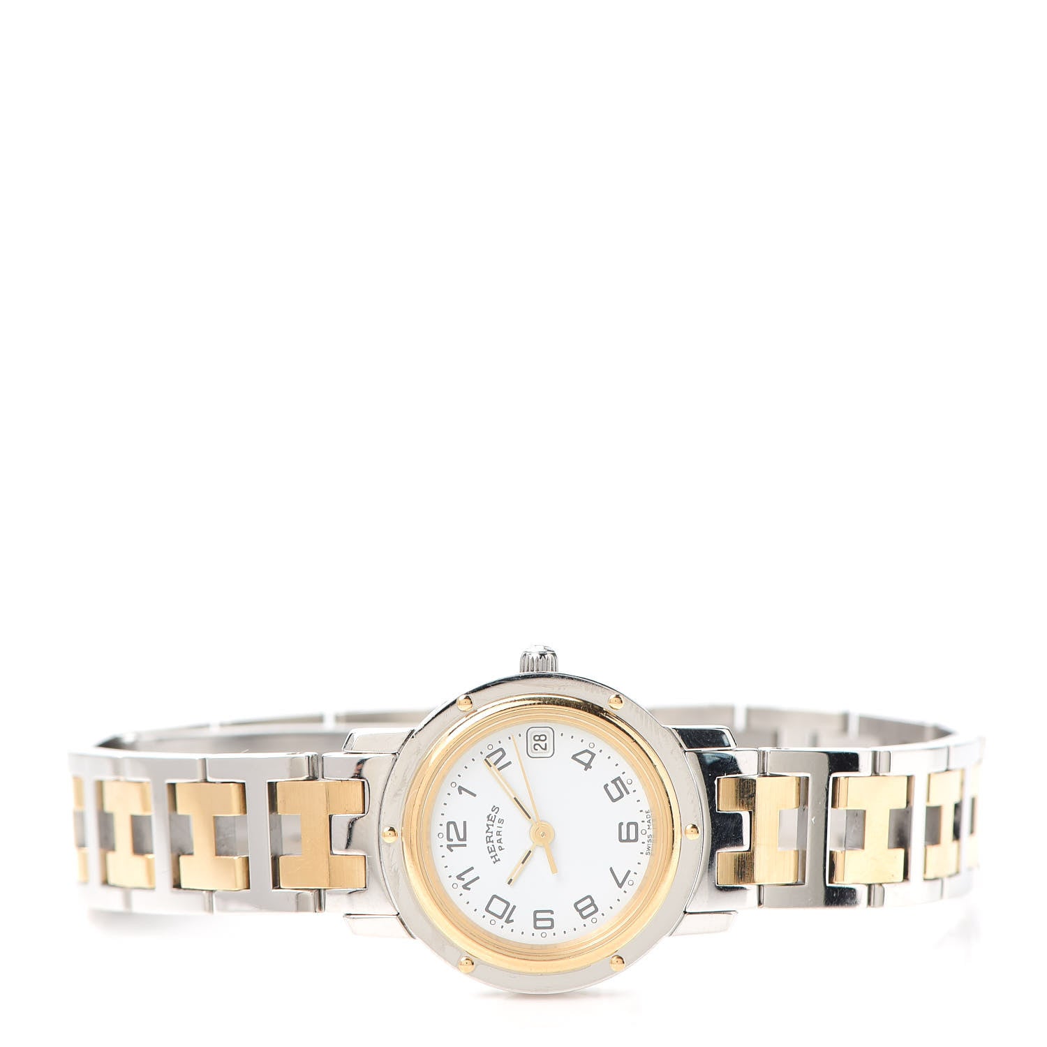 Hermes Stainless Steel 24mm Clipper Quartz Watch Gold 2 of 5
