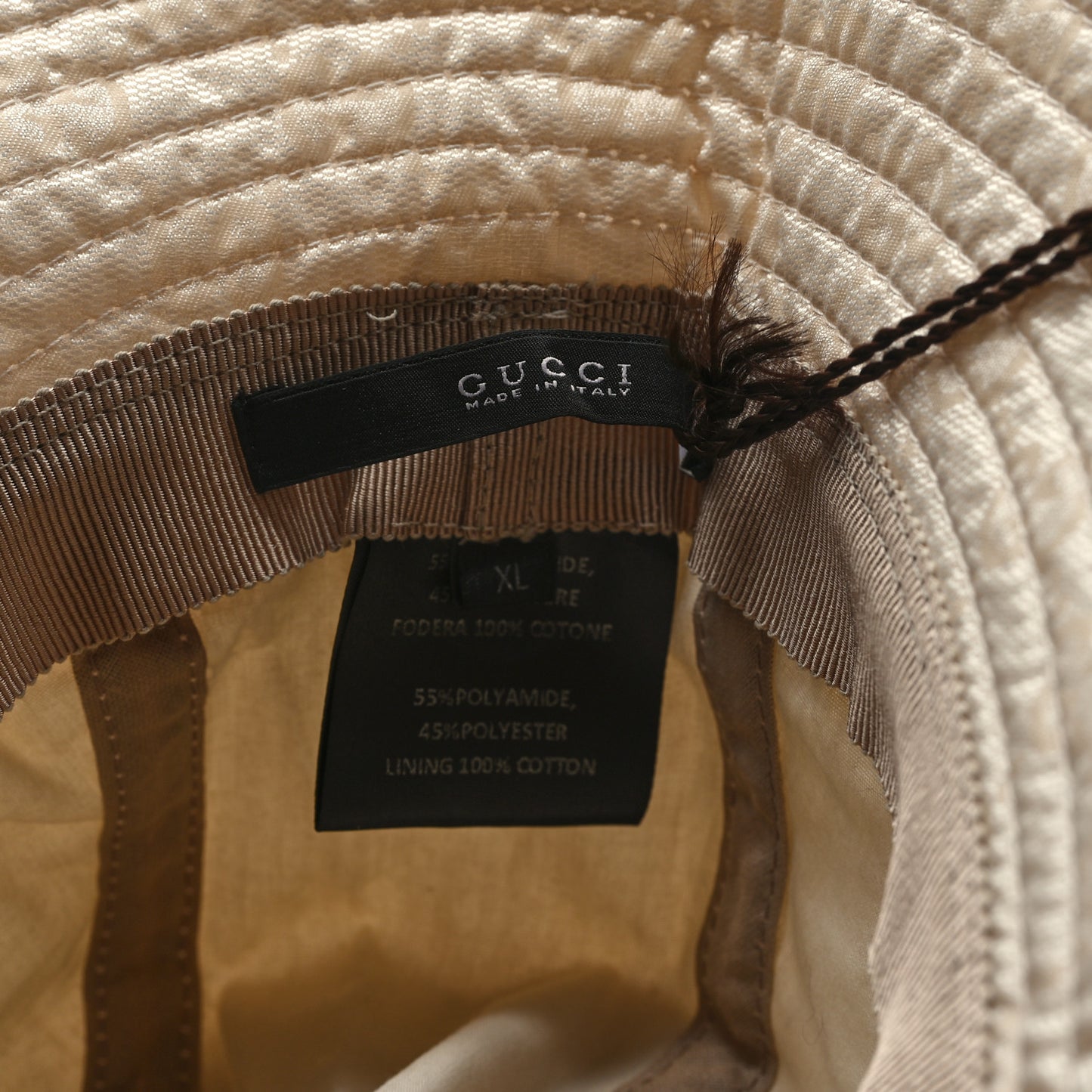 Nylon Monogram Bucket Hat XL Beige