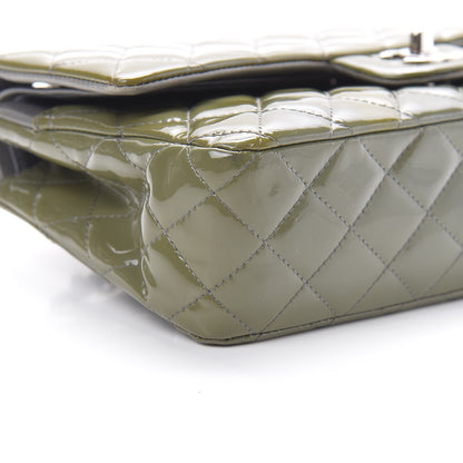 Chanel Patent Calfskin Quilted Medium Double Flap Grey 9 of 14