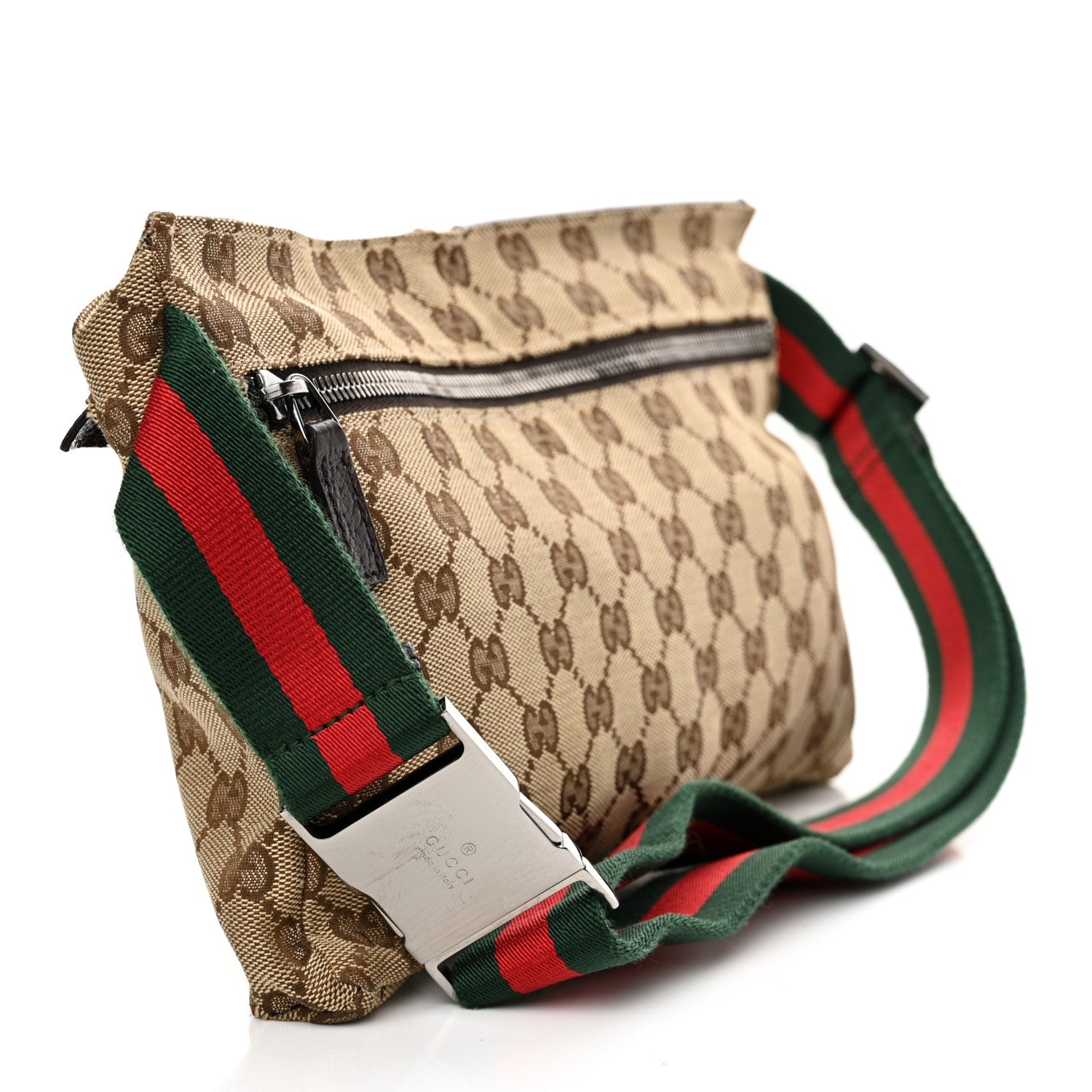 Gucci GG Monogram Double Pocket Belt Bag Dark Brown 3 of 13