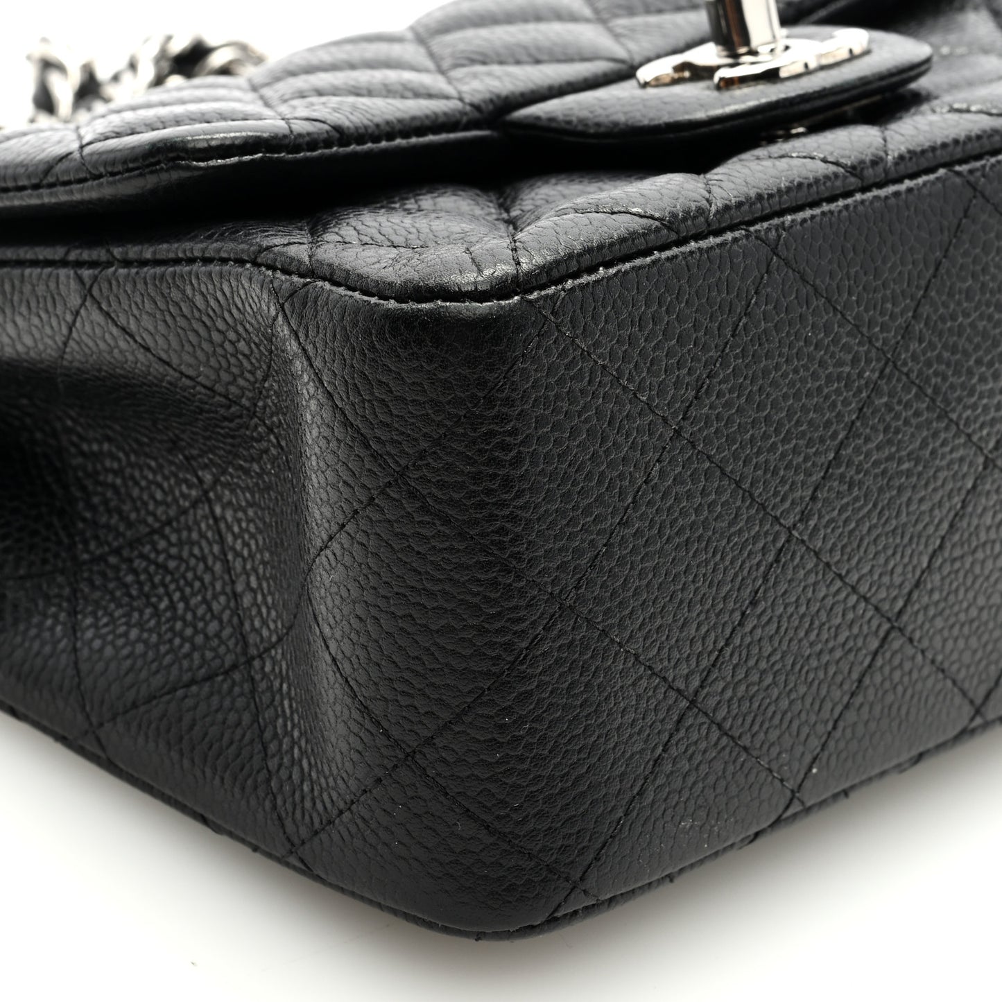 Caviar Quilted Mini Square Flap Black