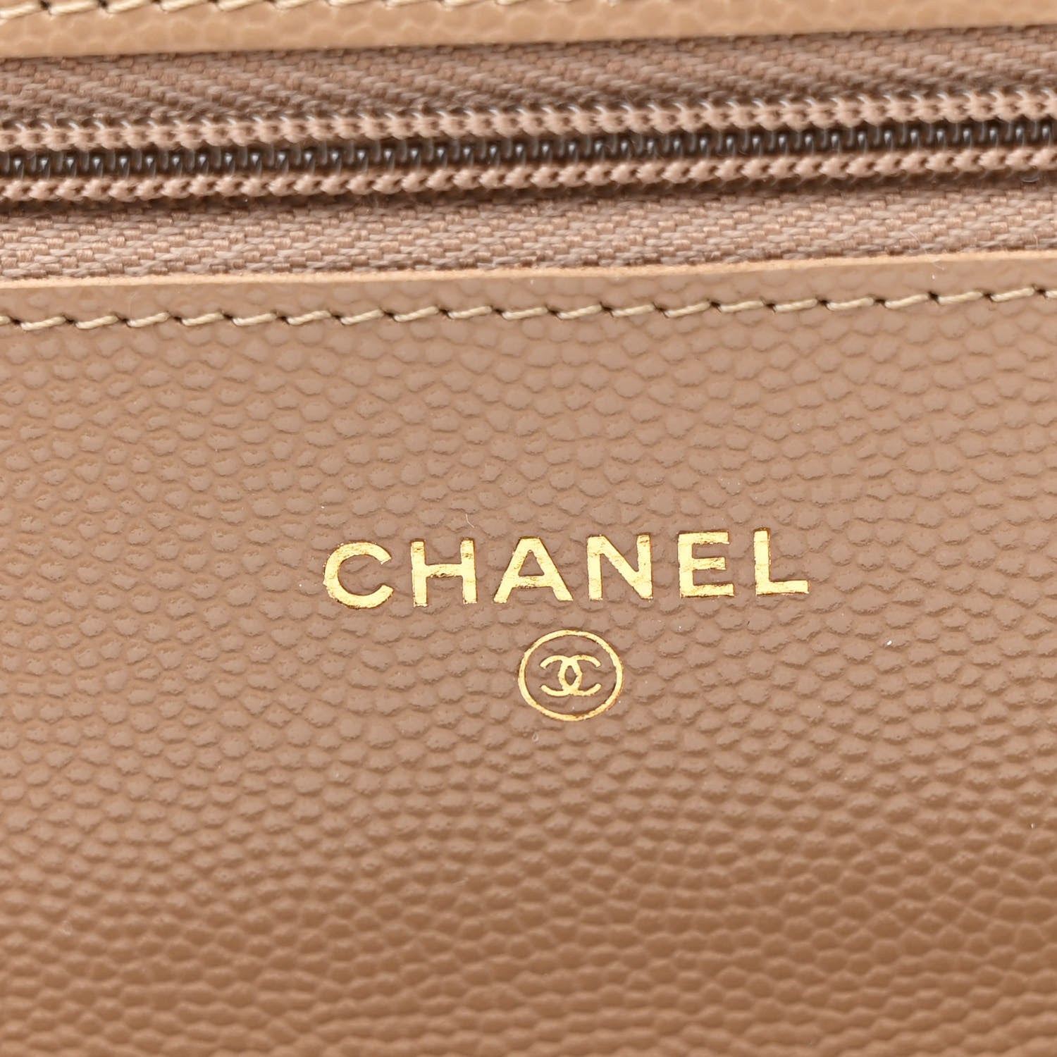 Chanel Caviar Quilted Wallet on Chain WOC Dark Beige 6 of 12