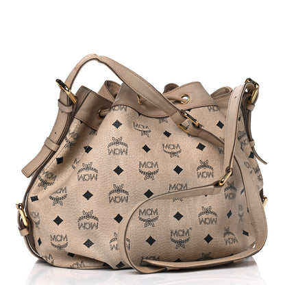 MCM Visetos Essential Drawstring Bucket Bag Beige 3 of 20