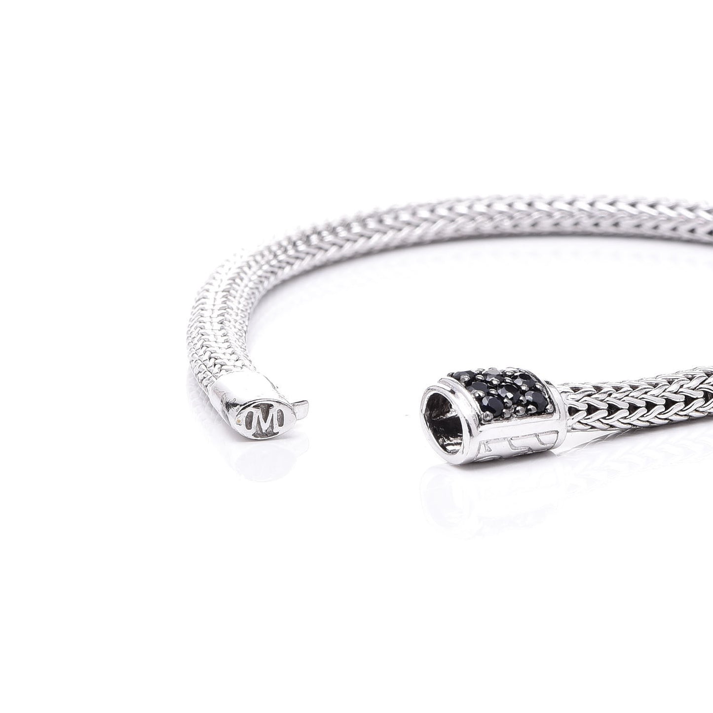 Sterling Silver Black Sapphire 5mm Classic Chain Bracelet