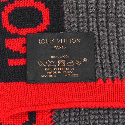 Louis Vuitton Wool Echarpes LV Generation Scarf Grey Red 3 of 3