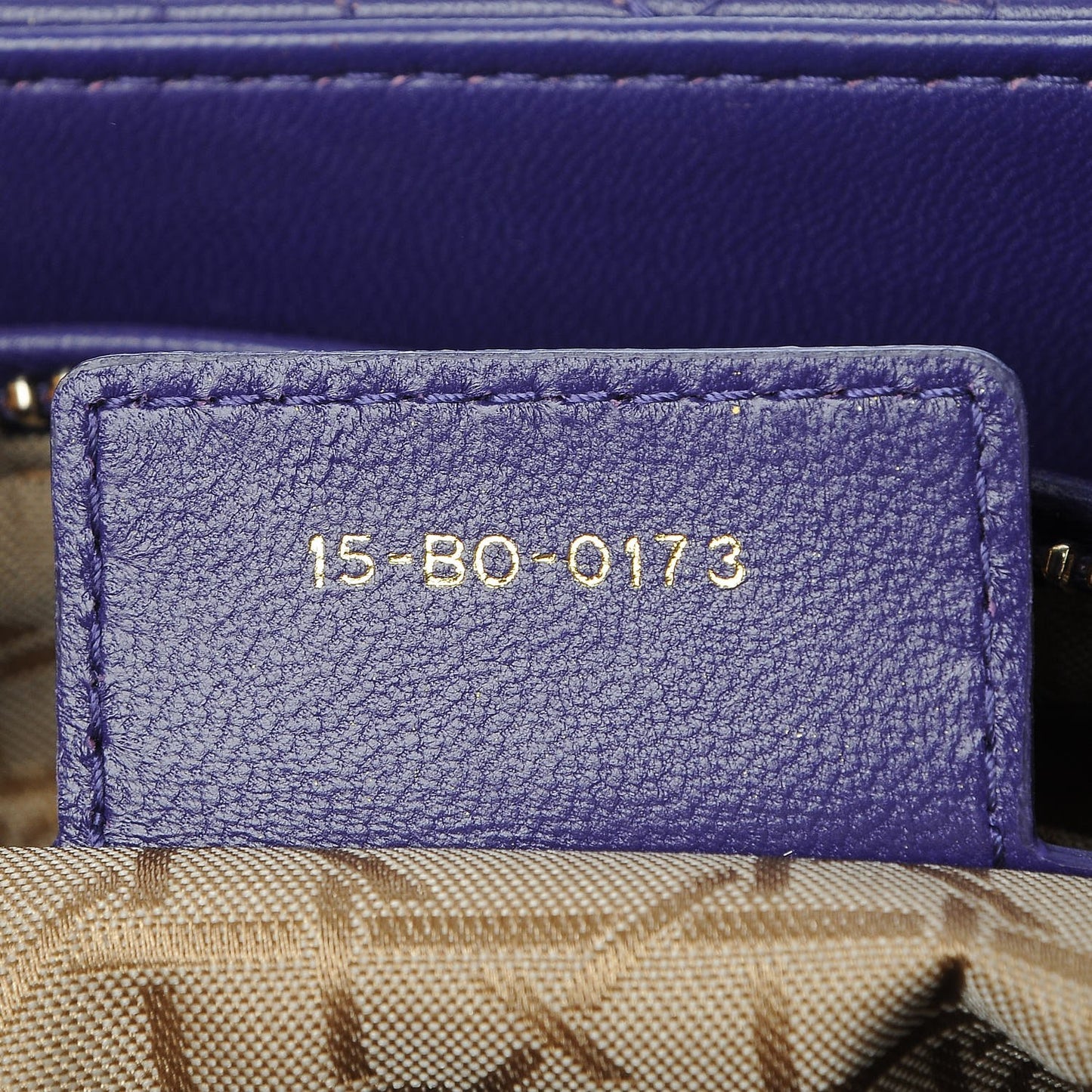 Lambskin Cannage Medium Lady Dior Purple