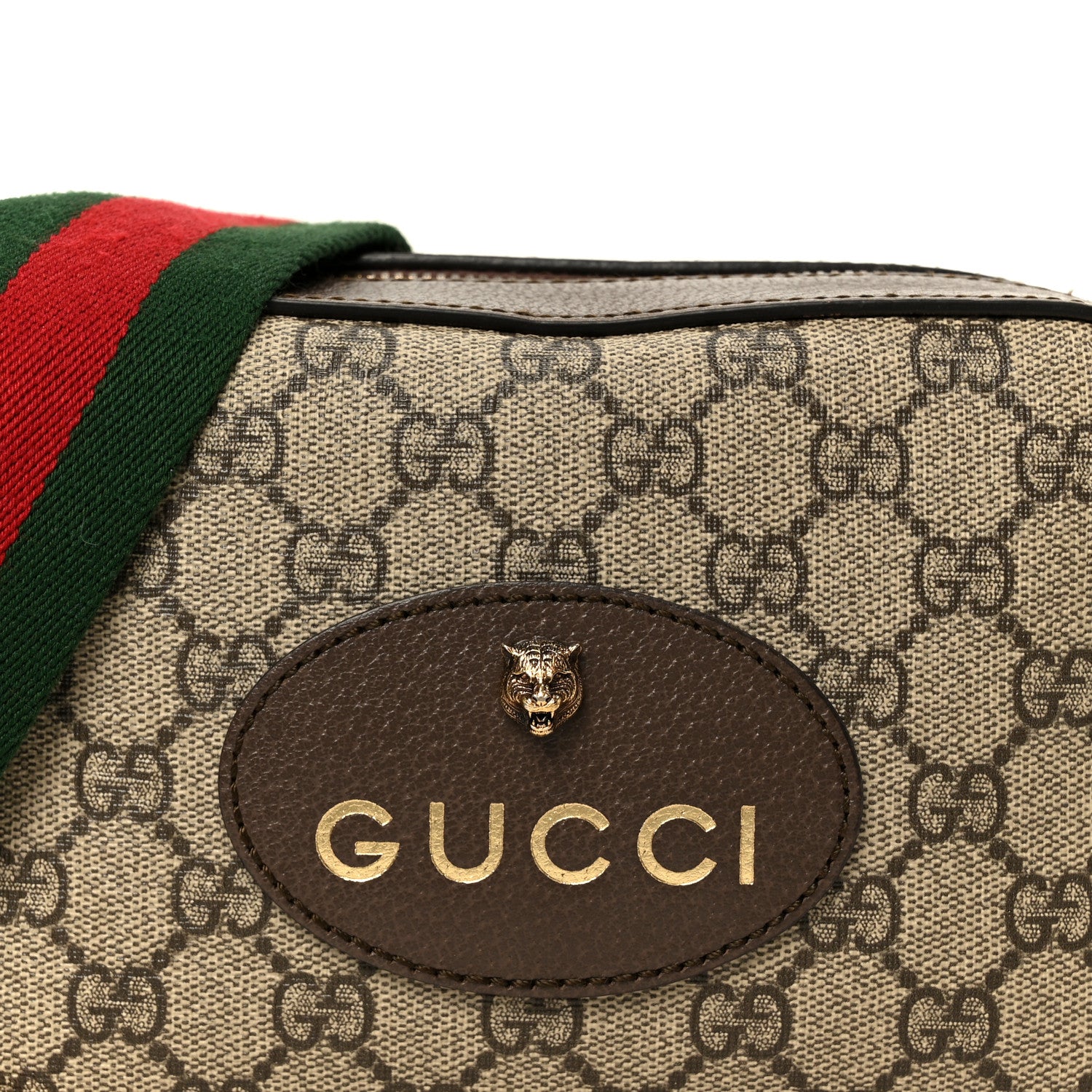Gucci GG Supreme Monogram Web Neo Vintage Shoulder Bag Beige New Acero Crop 9 of 11