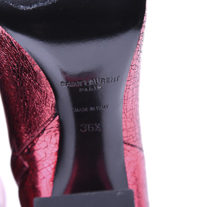 Saint Laurent Metallic Crackled Lou 95 Zip Bootie 36.5 Elect 13 of 18