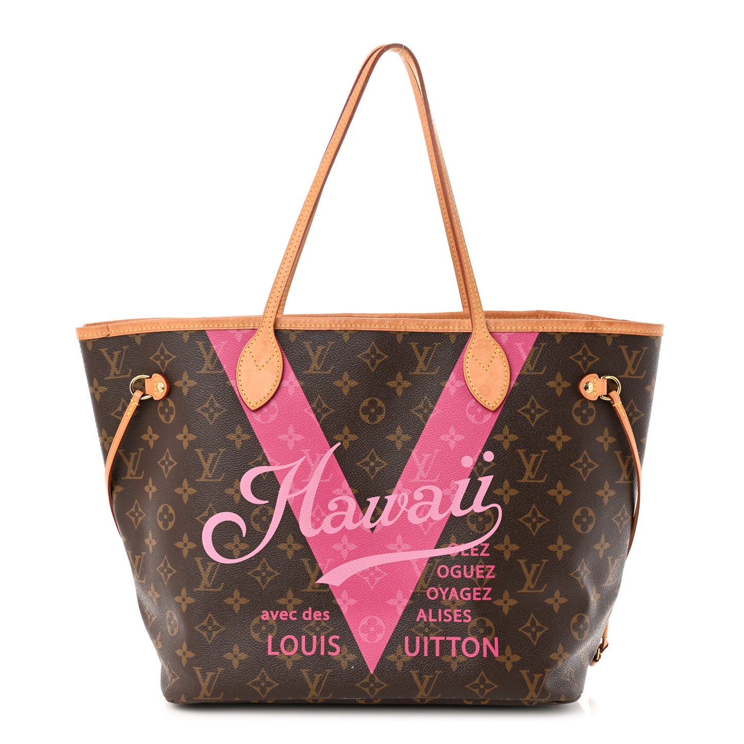 Monogram Hawaii V Neverfull MM Hot Pink