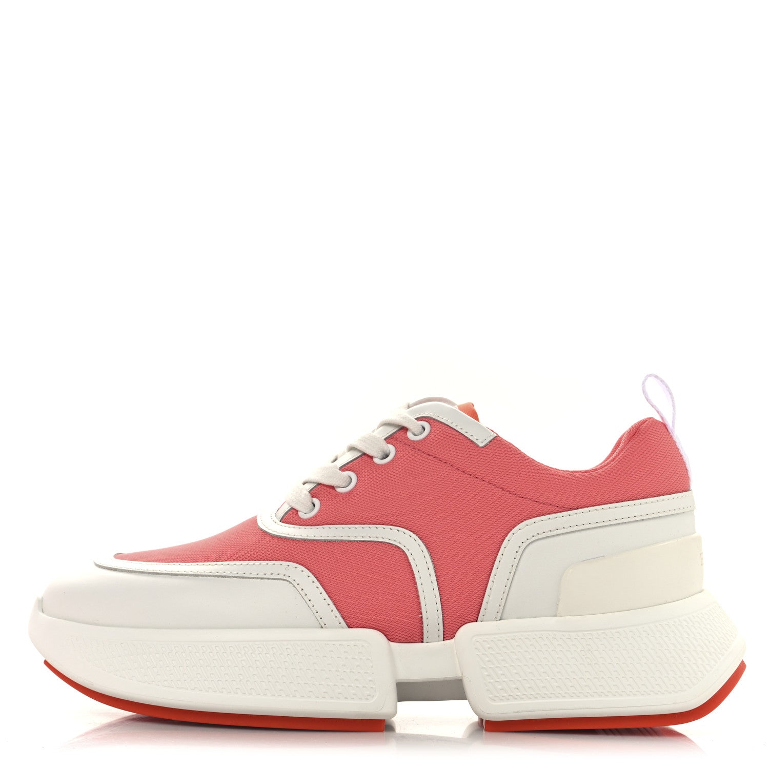 Hermes Mesh Calfskin Womens Giga Sneakers 37 Rose Du Desert White 1 of 10