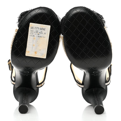 Chanel Lace Bow Ankle Strap Pumps 37.5 Black 5 of 8