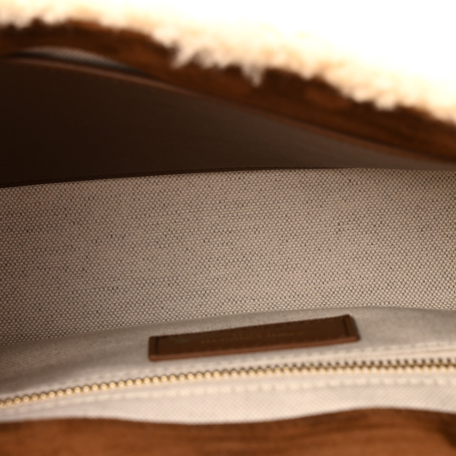 Saint Laurent Suede Shearling Patchwork Monogram Medium Jamie Brown Beige 5 of 11