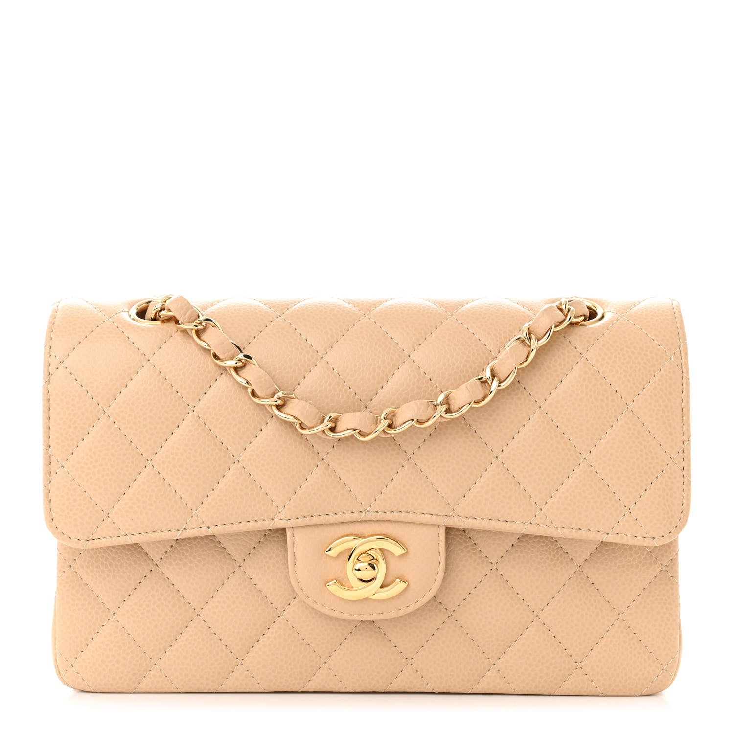 Chanel Caviar Quilted Small Double Flap Beige 1 of 11