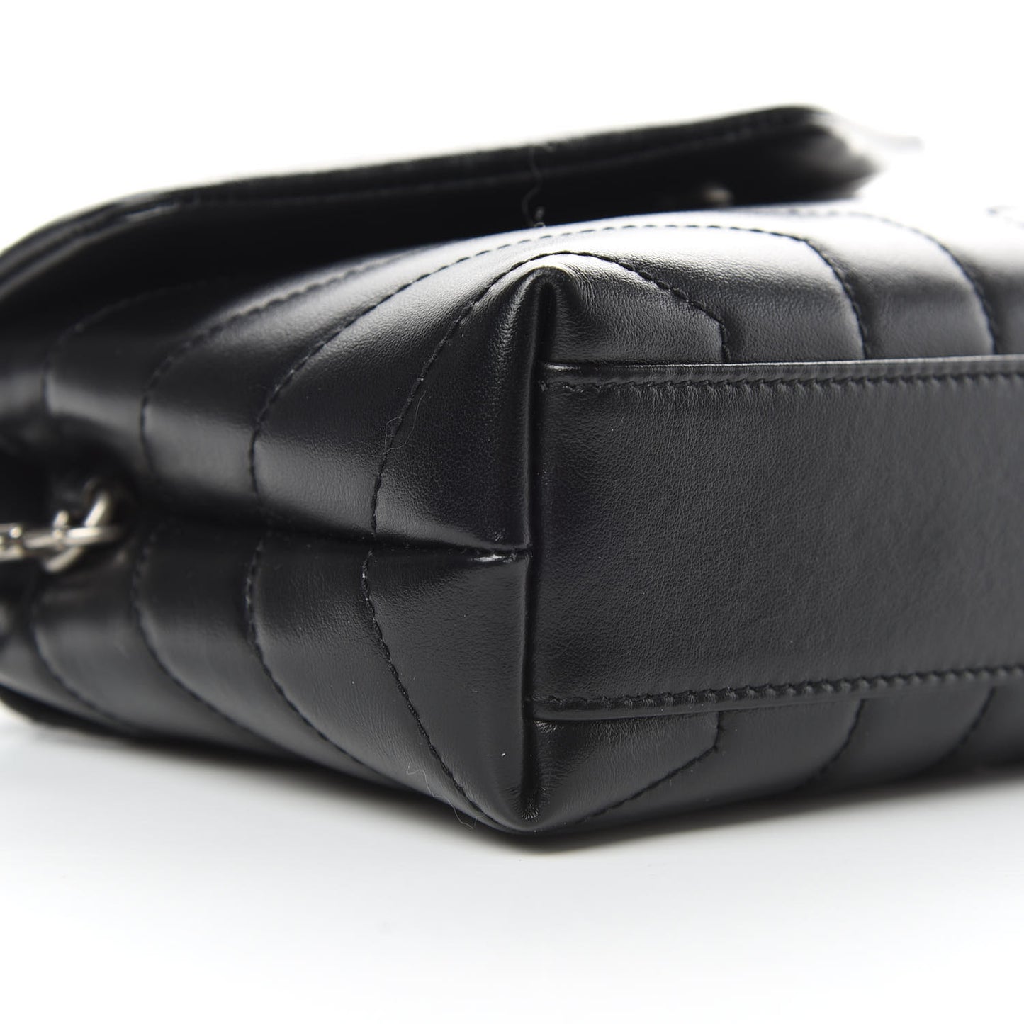 Calfskin Y Quilted Monogram Toy Loulou Crossbody Bag Black