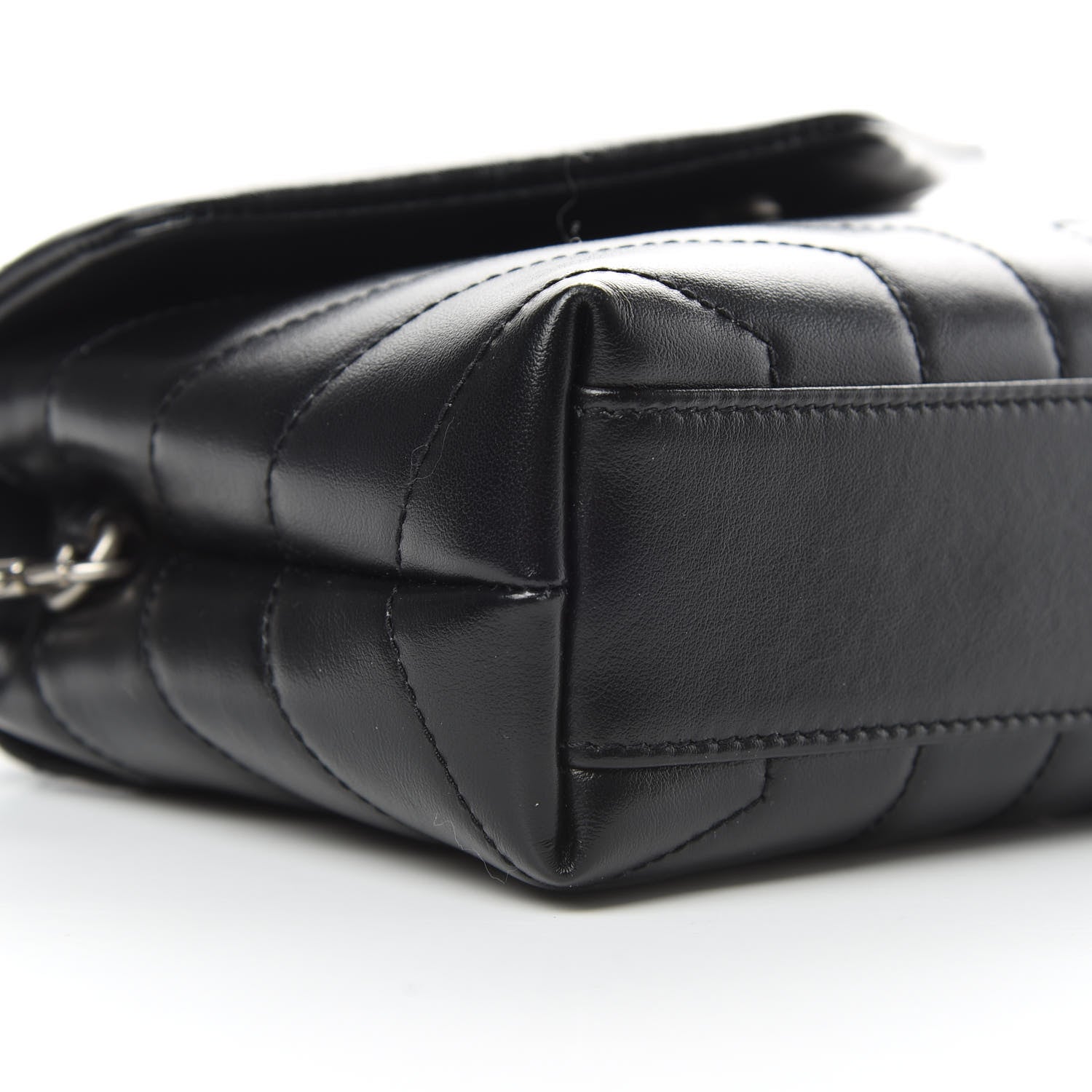 Saint Laurent Calfskin Y Quilted Monogram Toy Loulou Crossbody Bag Black 9 of 13