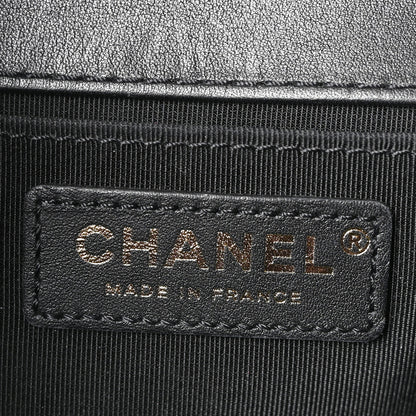 Chanel Calfskin Quilted Medium Boy Top Handle Flap Black 6 of 10