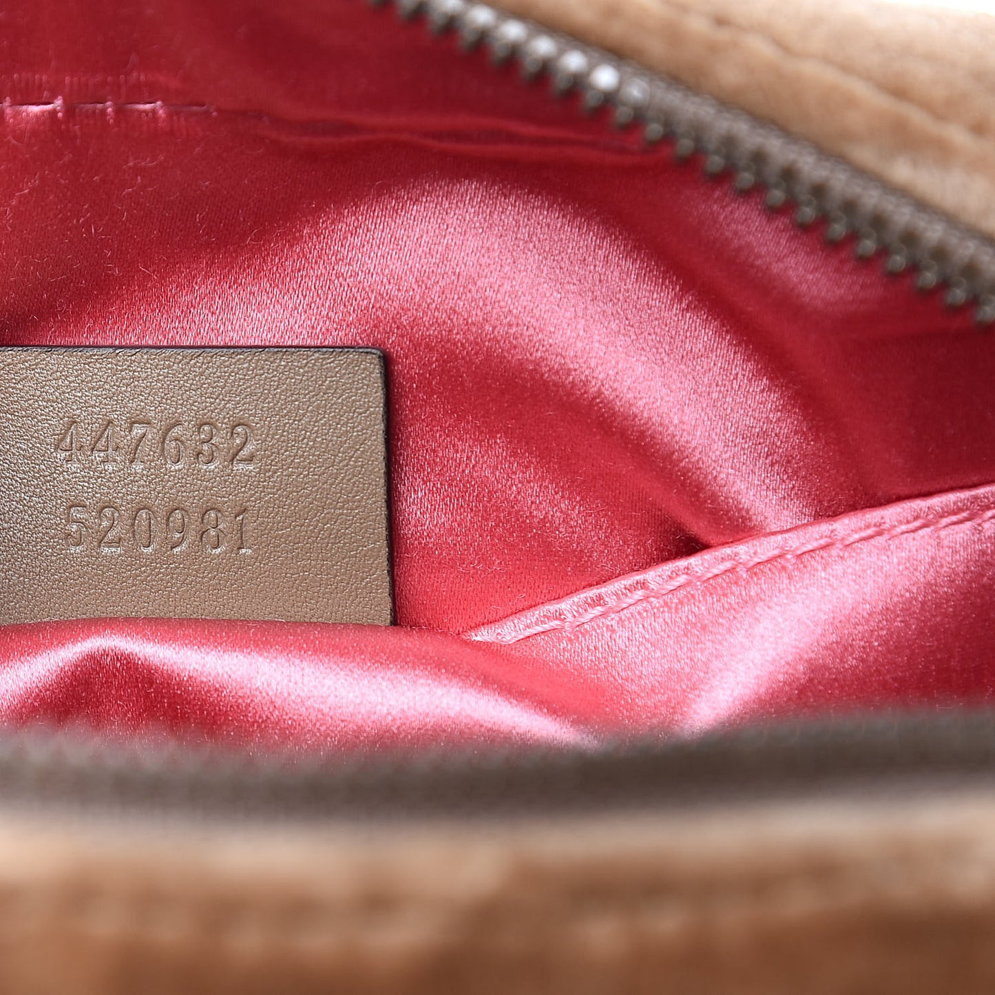 Velvet Matelasse Small GG Marmont Chain Shoulder Bag Taupe