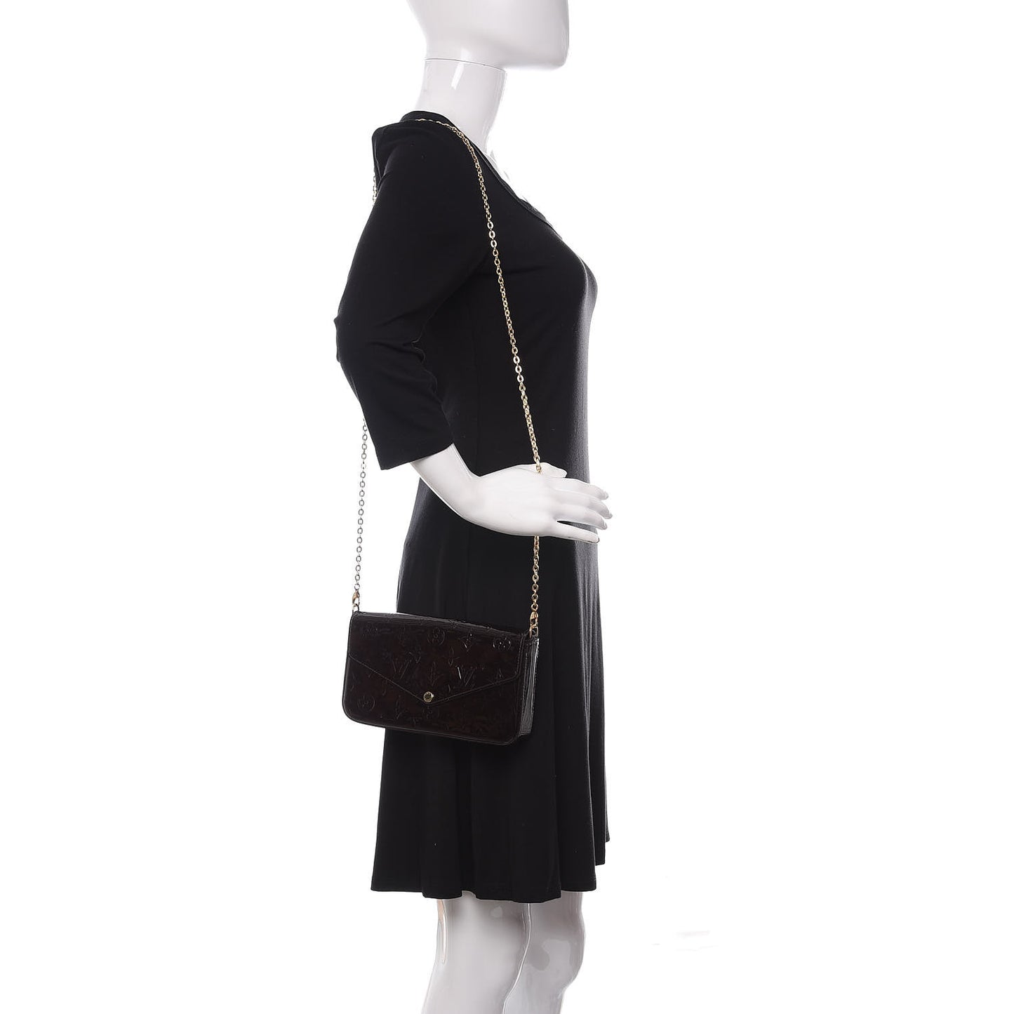 Vernis Pochette Felicie Chain Wallet Amarante