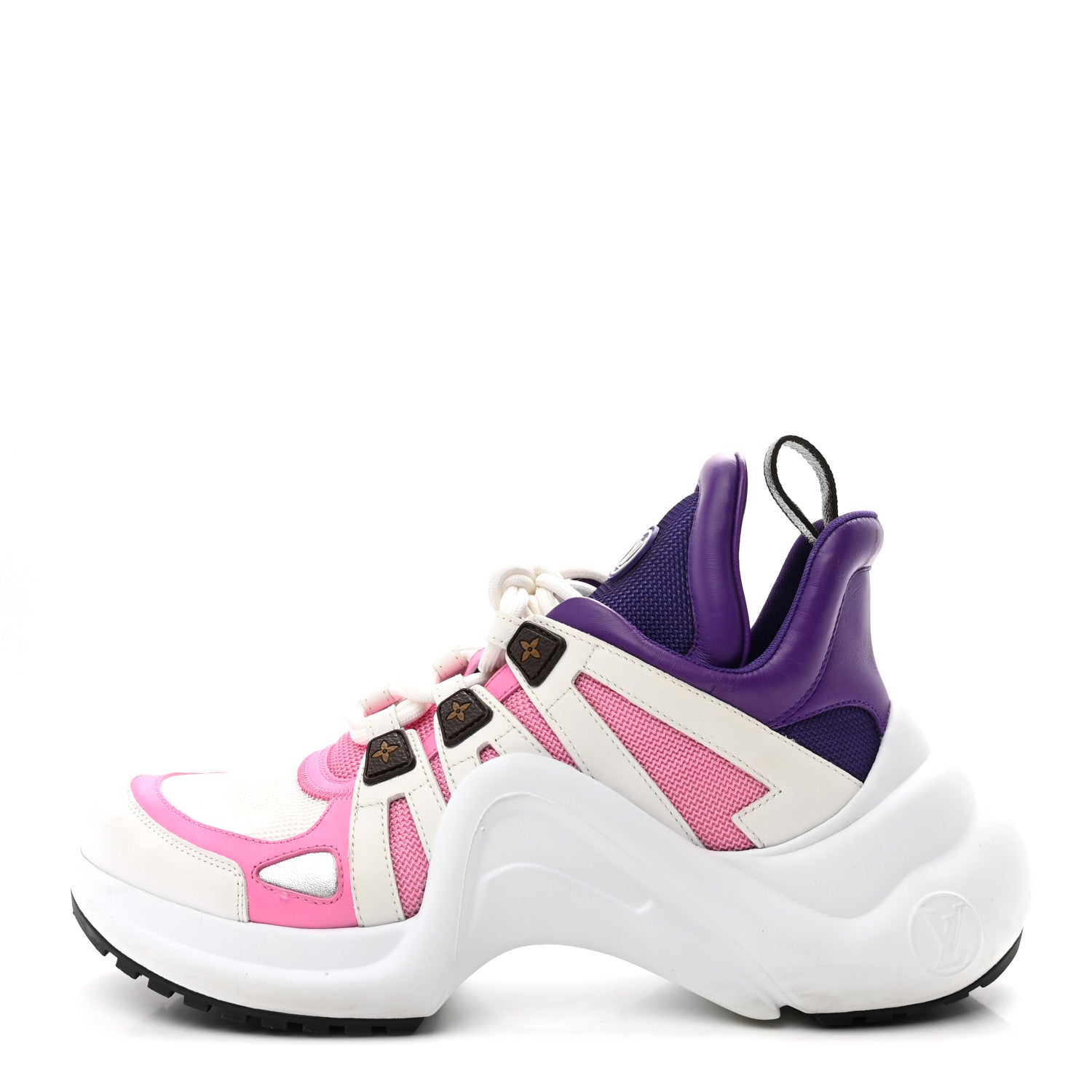 Louis Vuitton Calfskin Technical Nylon LV Archlight Sneakers 38 White Pink Purple 1 of 9
