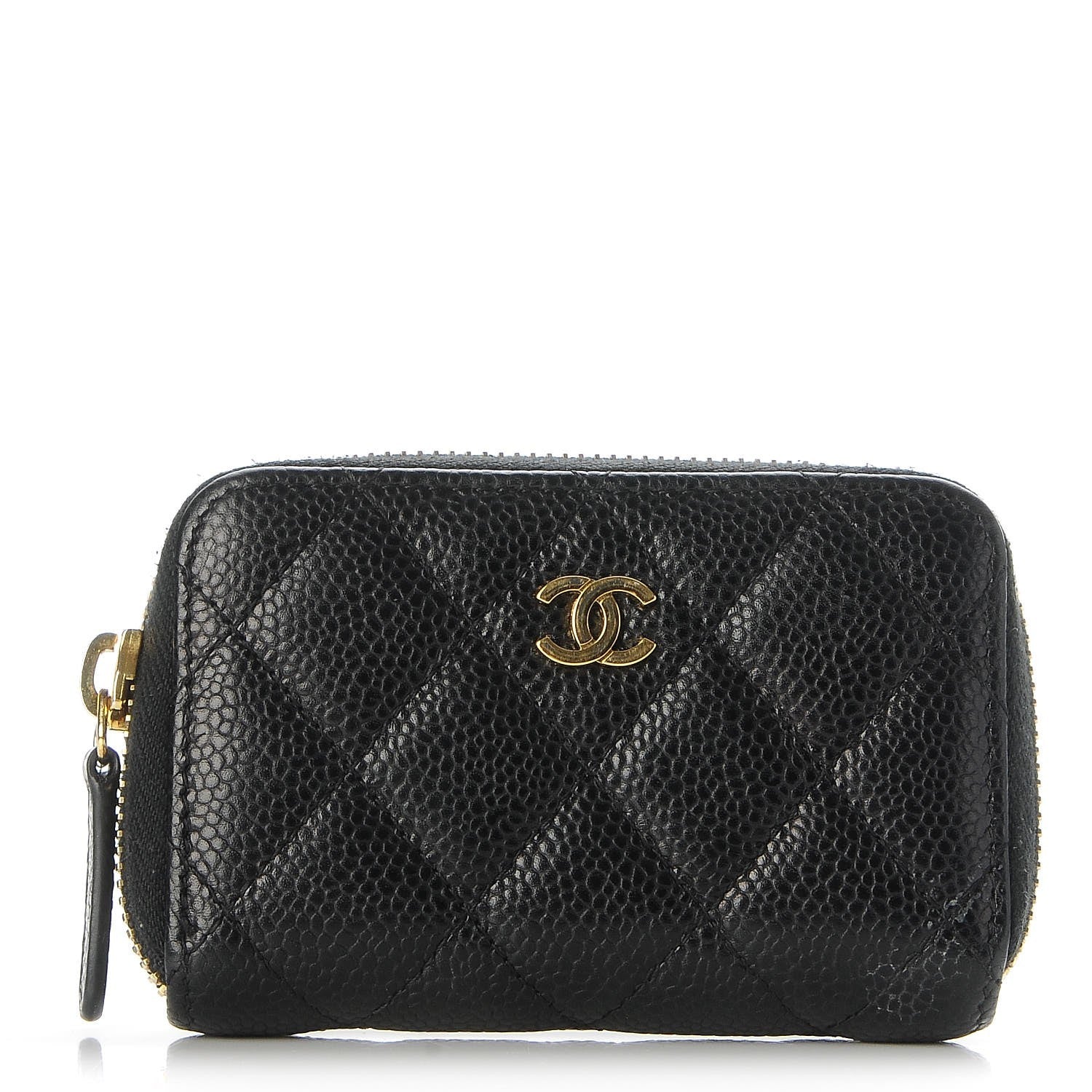 Chanel Caviar Quilted Zip Coin Purse Black 1 of 7