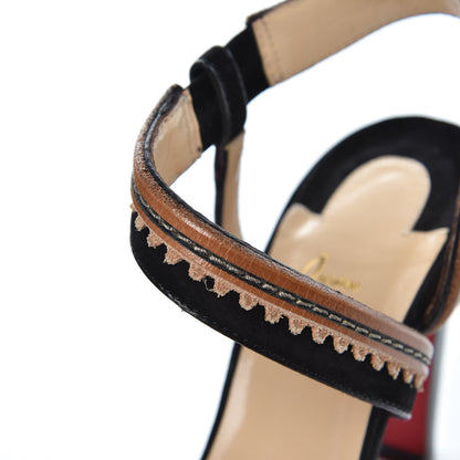 Christian Louboutin Suede Calfskin Trepi City 85 Sandals 36.5 Black 7 of 10