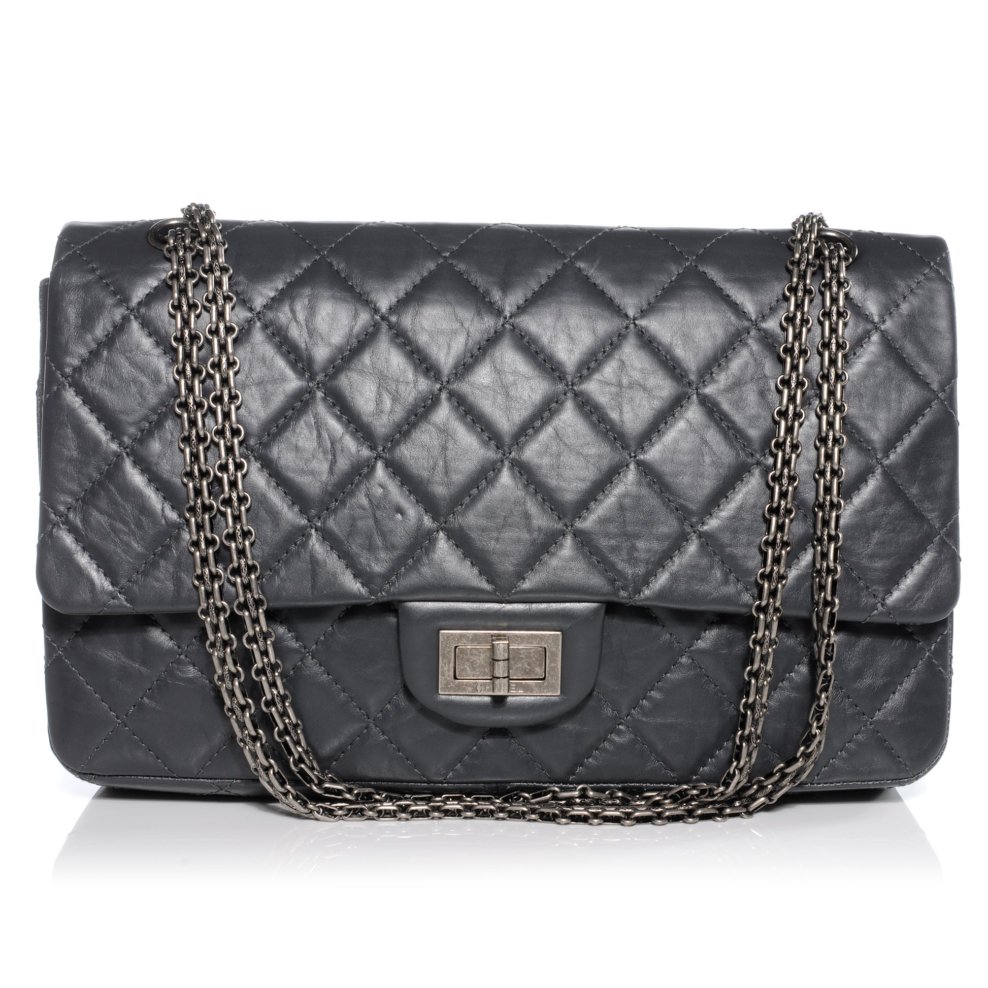 Chanel Aged Calfskin 2.55 Reissue 227 Flap Grey 1 of 8