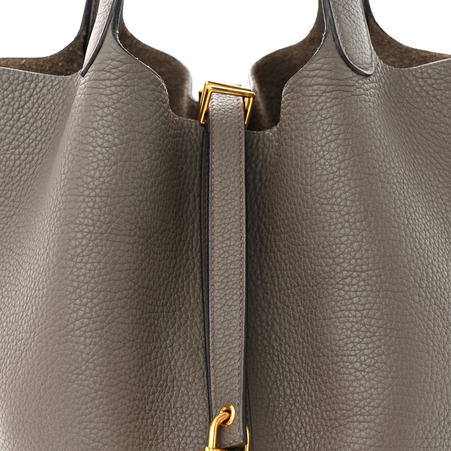 Hermes Taurillon Clemence Picotin Lock 22 MM Gris Asphalte 8 of 12