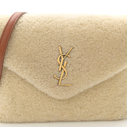 Saint Laurent Shearling Toy Loulou Shoulder Bag Natural 8 of 12