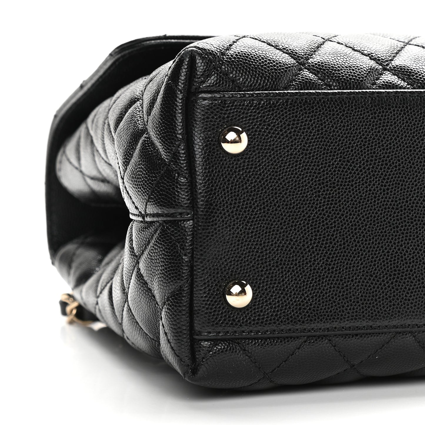 Caviar Quilted Medium Coco Handle Flap Black