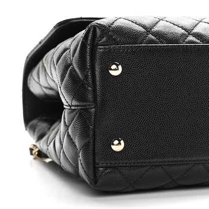 Chanel Caviar Quilted Medium Coco Handle Flap Black 7 of 8