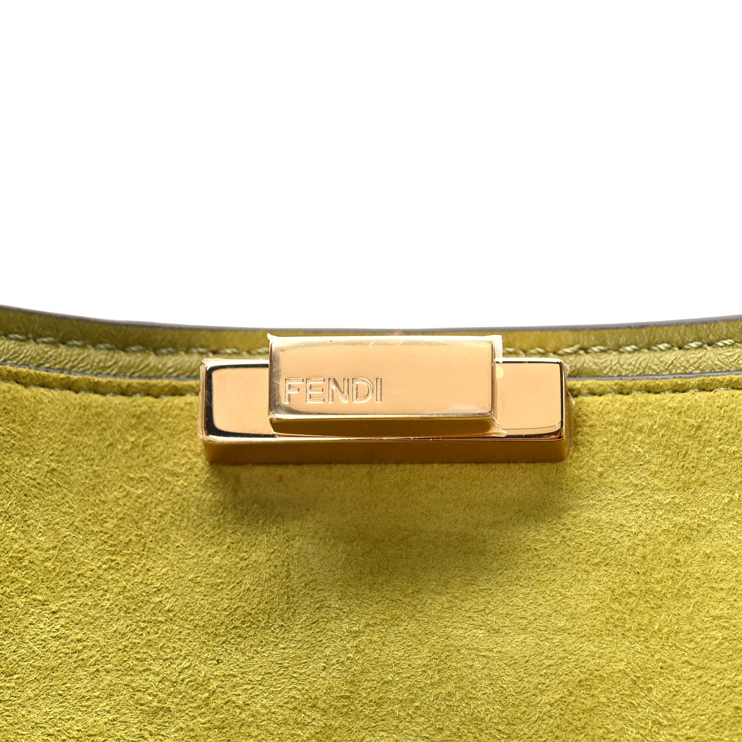 Fendi Vitello Seta Light Camoscio Large Peekaboo X-Lite Rust Verde Verline 6 of 8